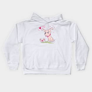 Valentine dog Kids Hoodie